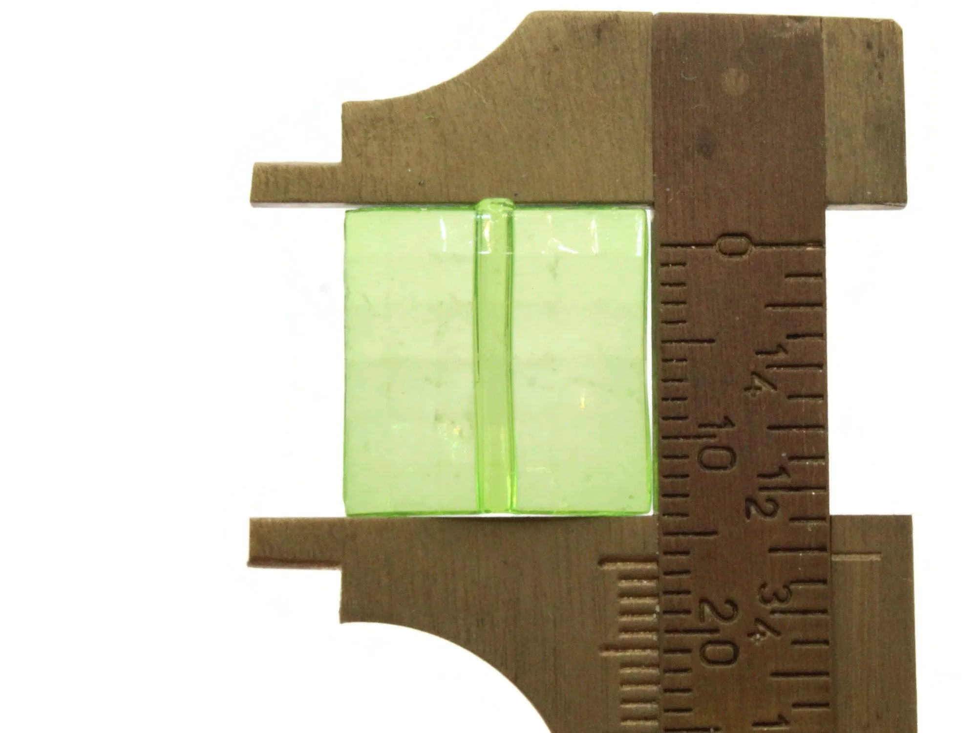 12 16mm Green Acrylic Gems Faceted Square Jewel Beads