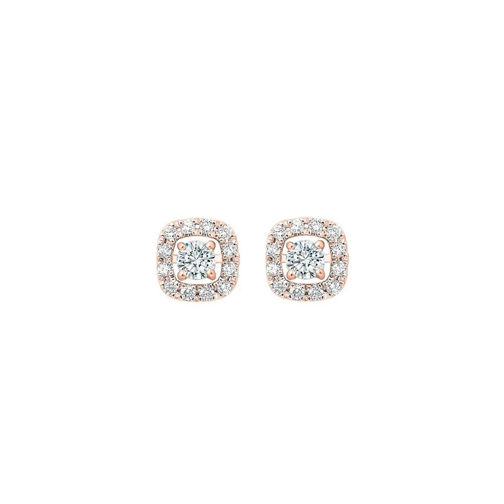 14Kt Rose Gold Diamond 1/5Ctw Earring