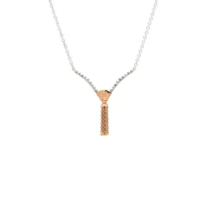 18K Rose & White Gold Diamond Necklace | 18K 玫瑰金及白金钻石吊坠项链