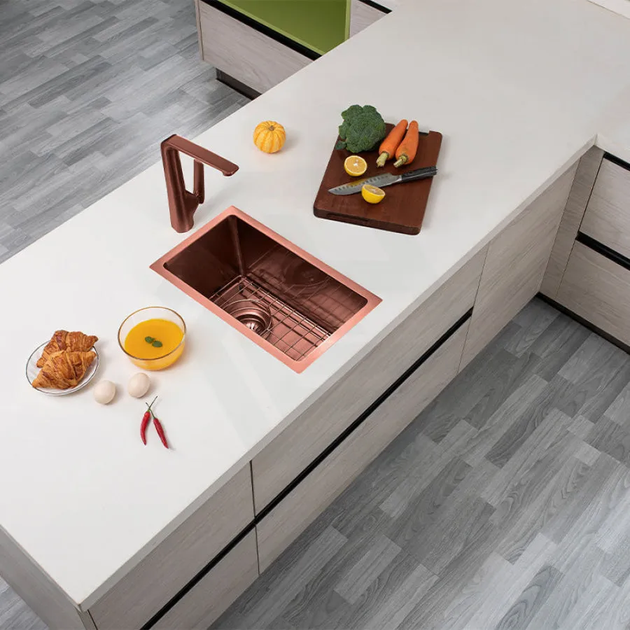 250x450x215mm Rose Gold PVD Kitchen Sink Stainless Steel 304 Single Bowl Top/Undermount