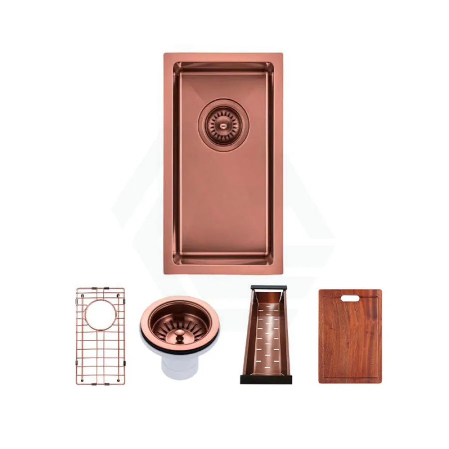 250x450x215mm Rose Gold PVD Kitchen Sink Stainless Steel 304 Single Bowl Top/Undermount