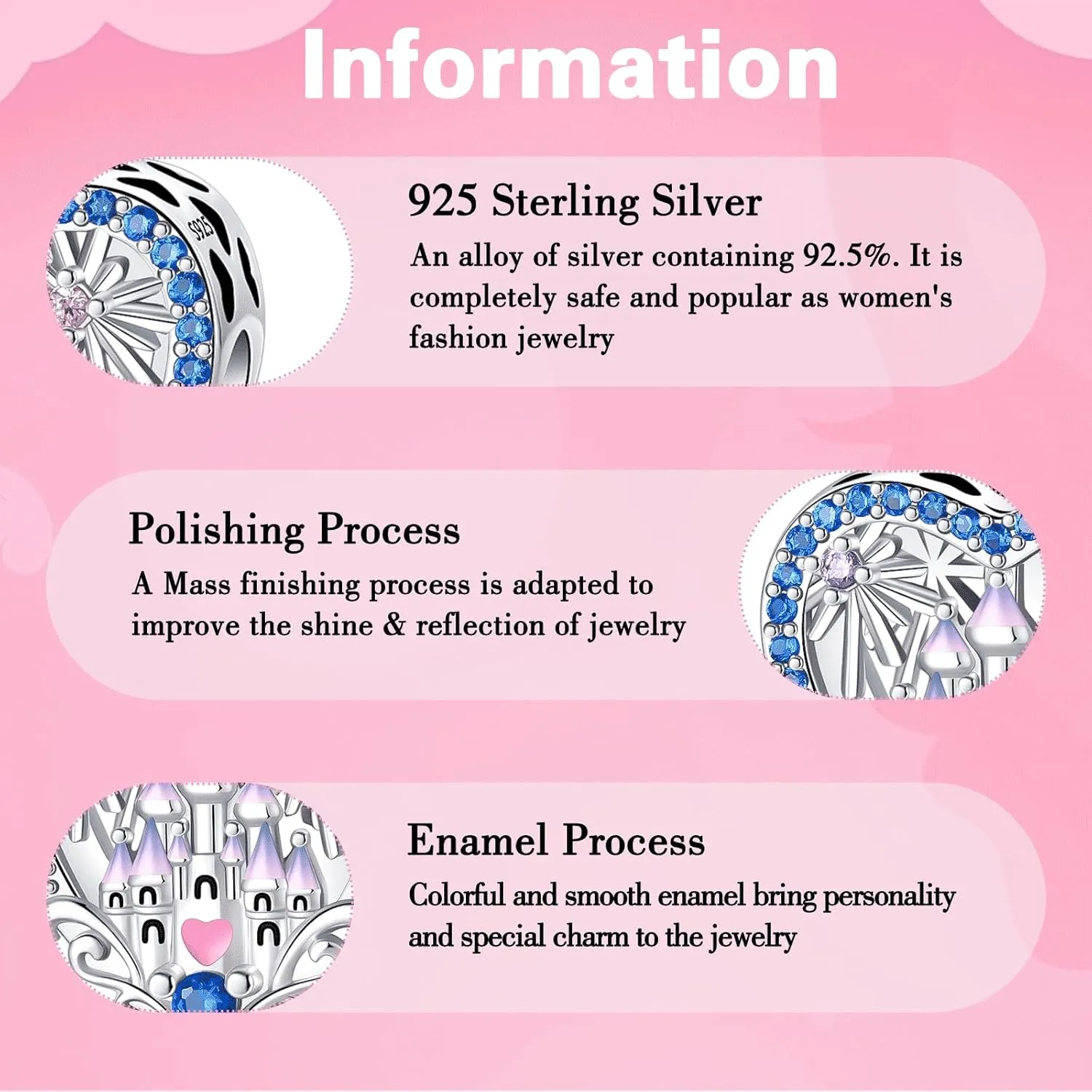 925 Sterling Silver Charms for Bracelets and Necklaces for Birthday Valentine's Day Fashion Jewelry for Women Friend and Mother