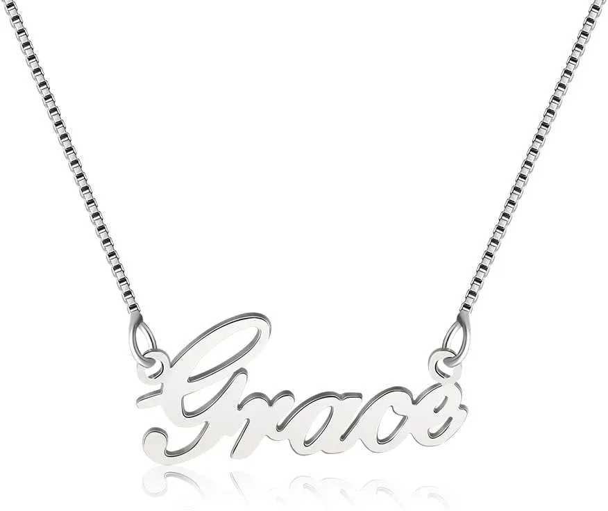 925 Sterling Sliver Custom Name Necklace Personalized Initial Necklaces Pendant Jewelry Gift for Her