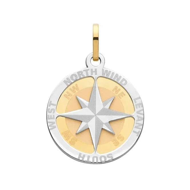 9ct Yellow Gold Compass Rose Medium Pendant PN1195