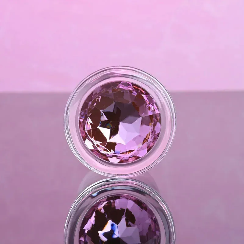 Adam & Eve PINK GEM GLASS PLUG MEDIUM