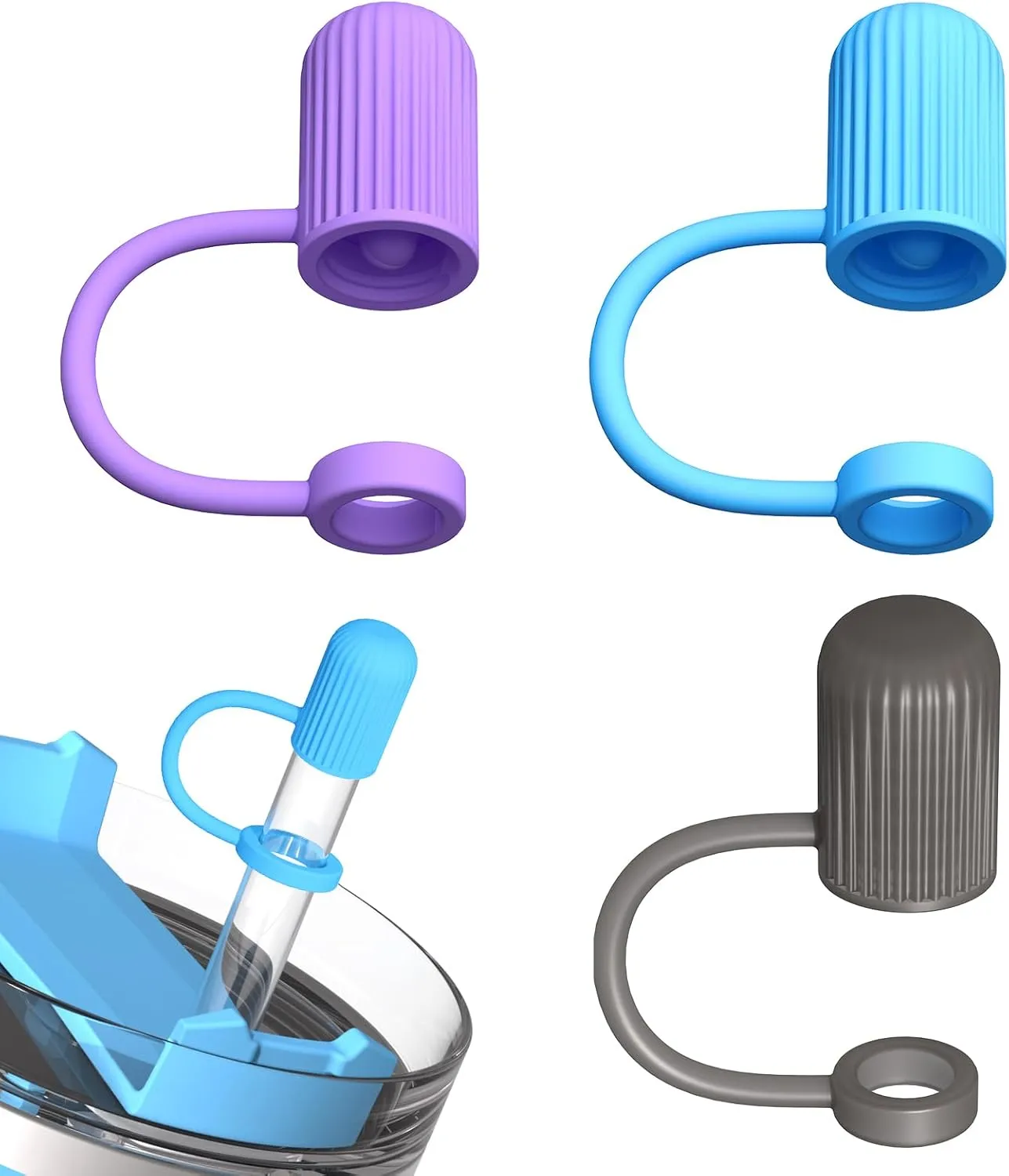 Adjustable Straw Cover for All Brand of Stanley, Simple Modern, Yeti, Owala, Hydro Flask, Reduce, Maars, Meoky, MaxBase, Beast, Hydrapeak and so on, Diameter 6mm-10mm, BPA Free, Dishwasher safe