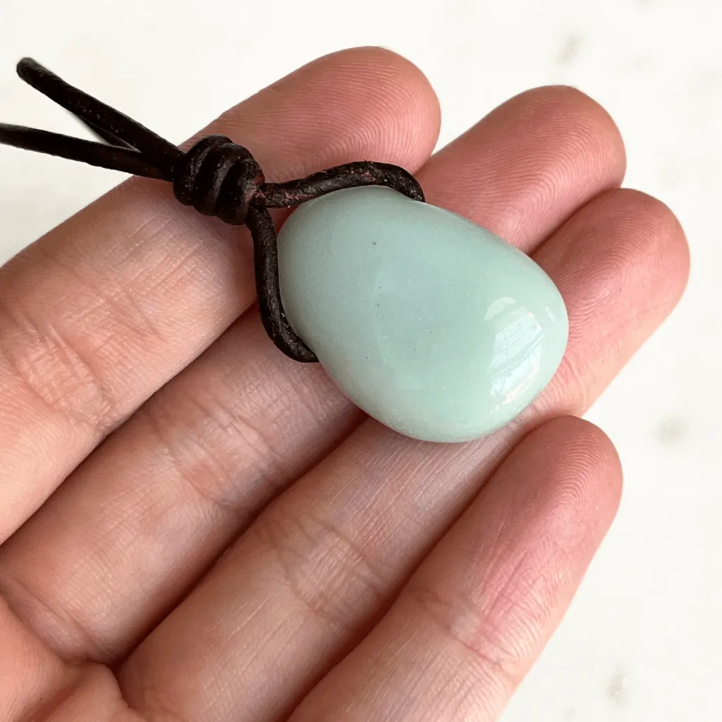 Aquamarine Drop Gemstone Pendant - Oceanic Serenity