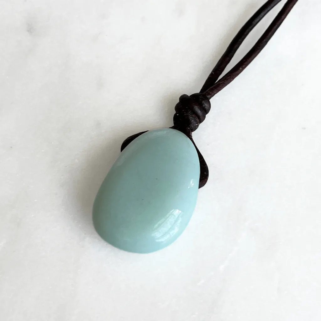 Aquamarine Drop Gemstone Pendant - Oceanic Serenity