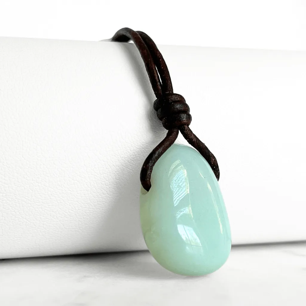 Aquamarine Drop Gemstone Pendant - Oceanic Serenity