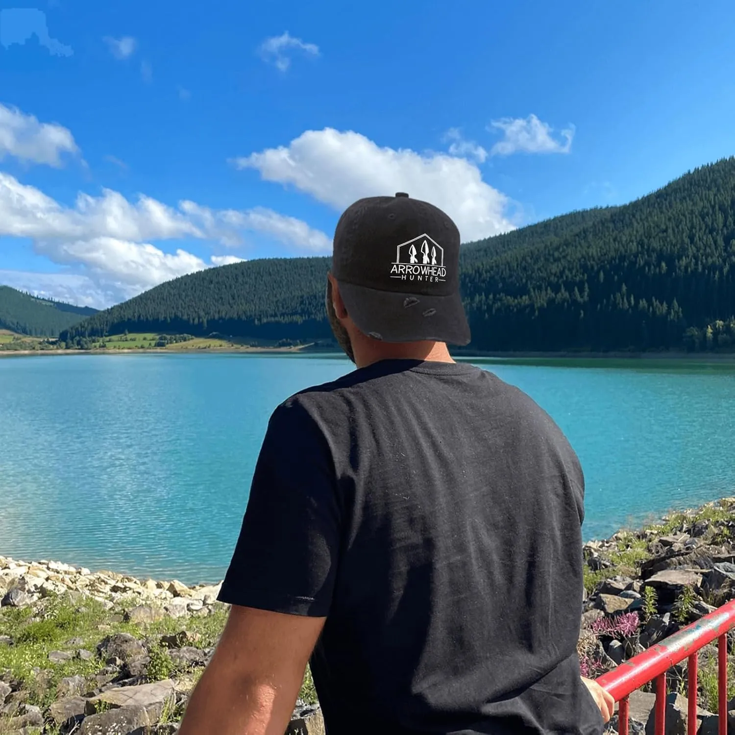 Arrowhead Hunter Hats for Men Washed Distressed Baseball Caps Vintage Washed Dad Hat Breathable