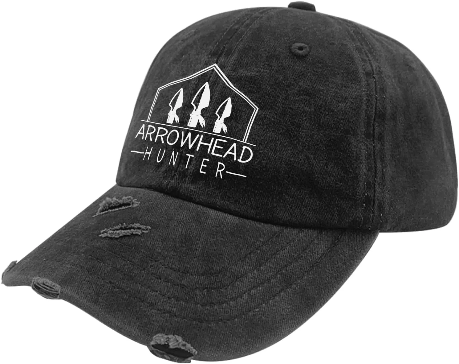 Arrowhead Hunter Hats for Men Washed Distressed Baseball Caps Vintage Washed Dad Hat Breathable