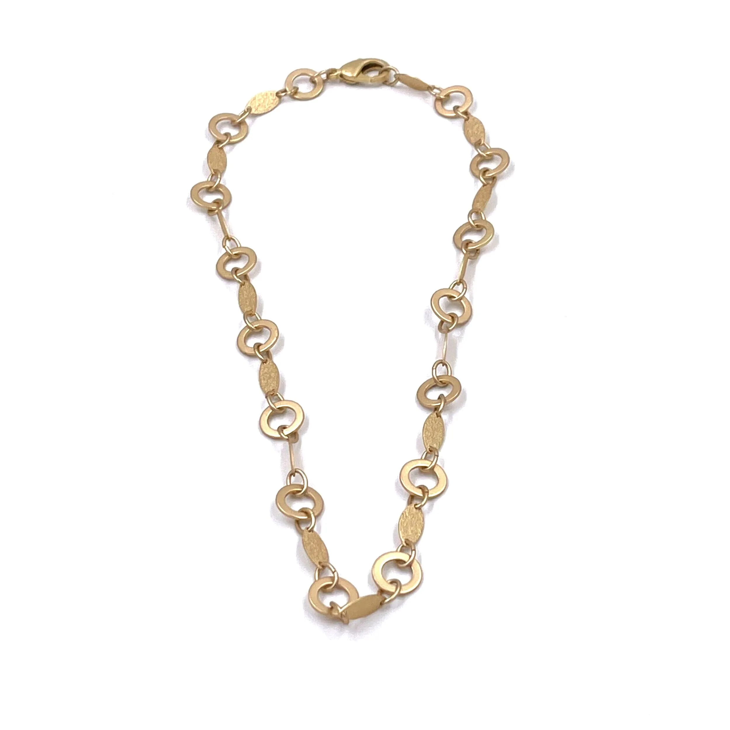 Ashley Gold Stainless Steel Gold Plated Double Circle Necklace