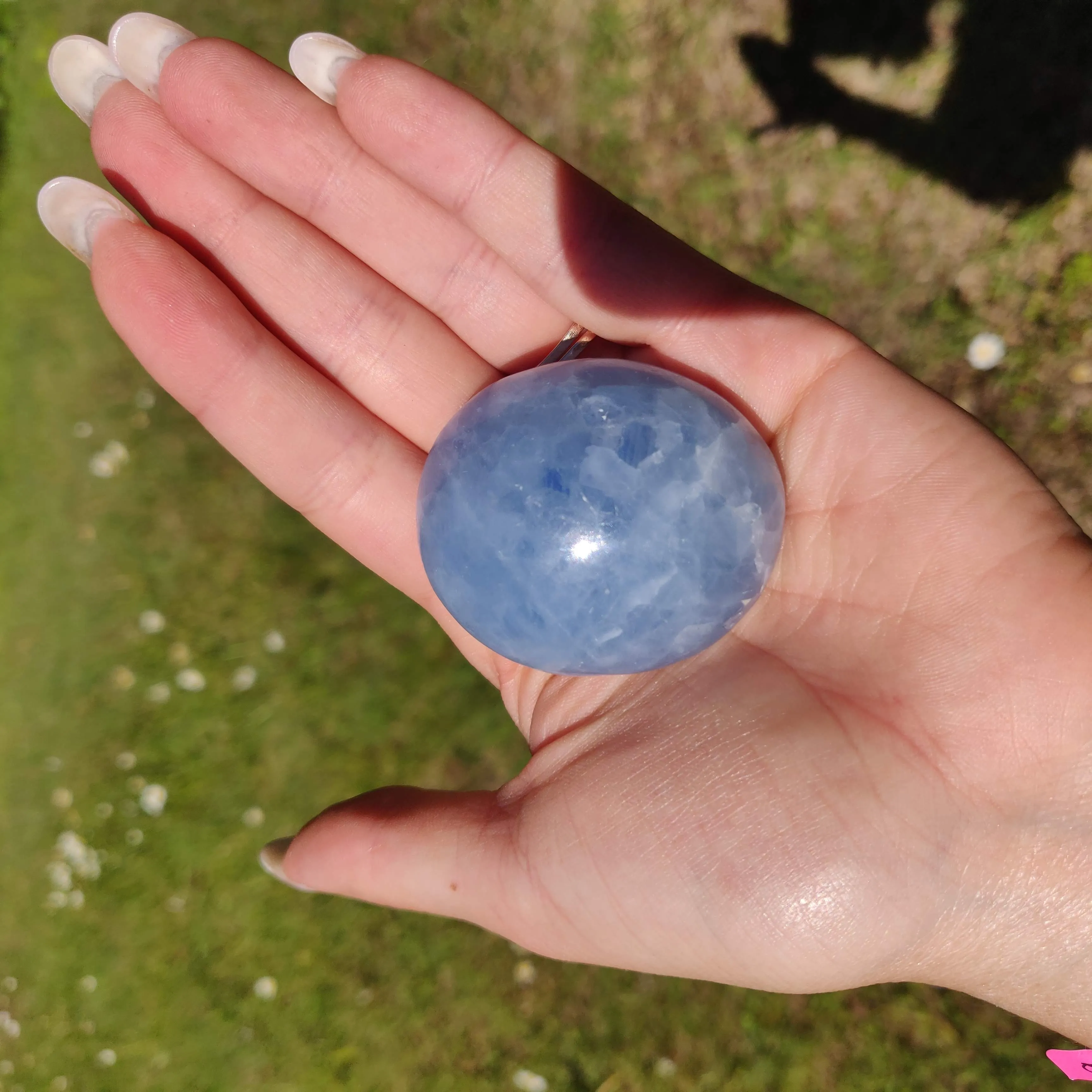 Blue Calcite Palm Stone (#9)