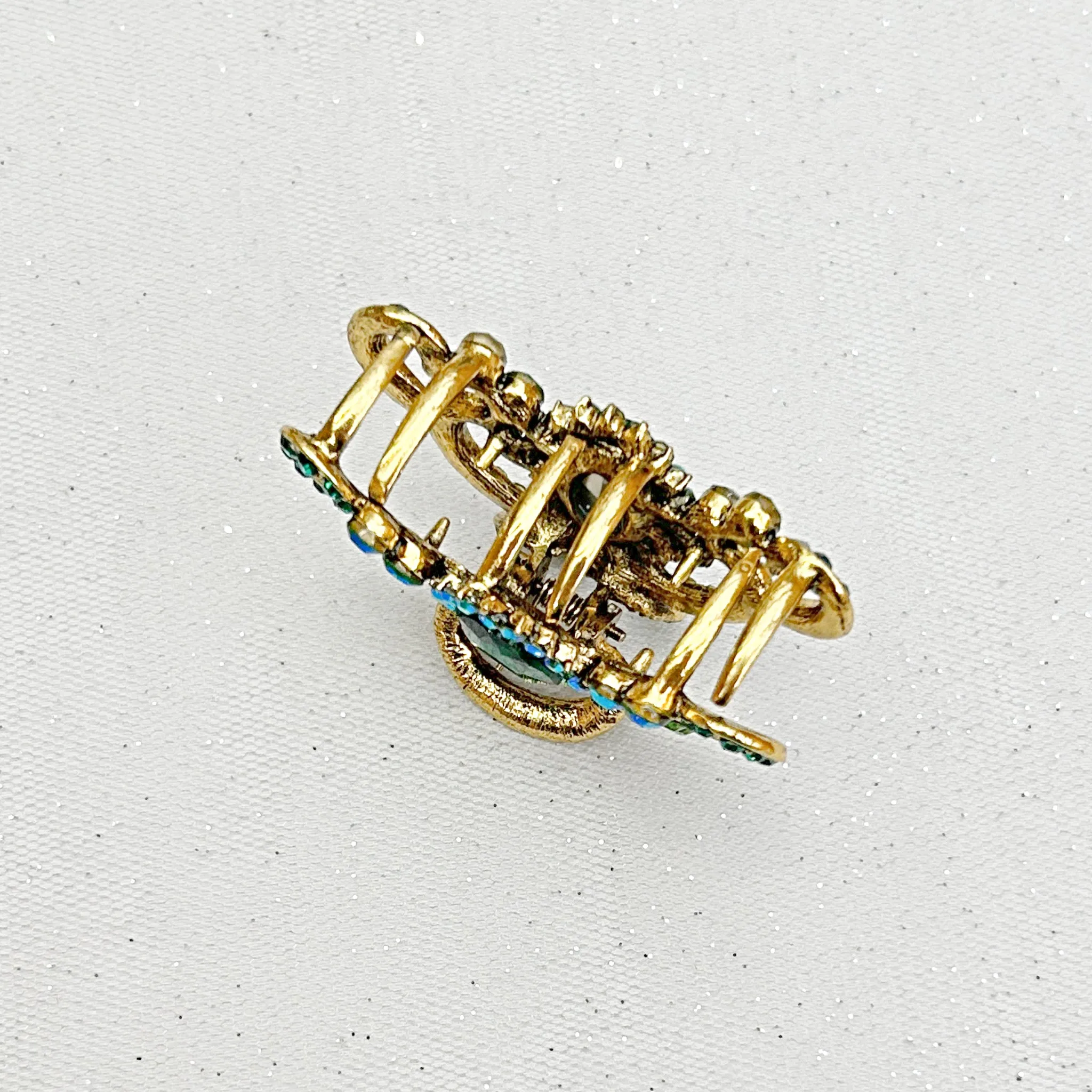 Blue Hair Claw Clip with Gems