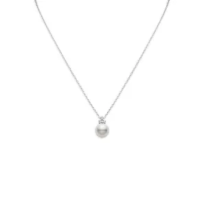 Classic White South Sea Pearl Diamond Necklace