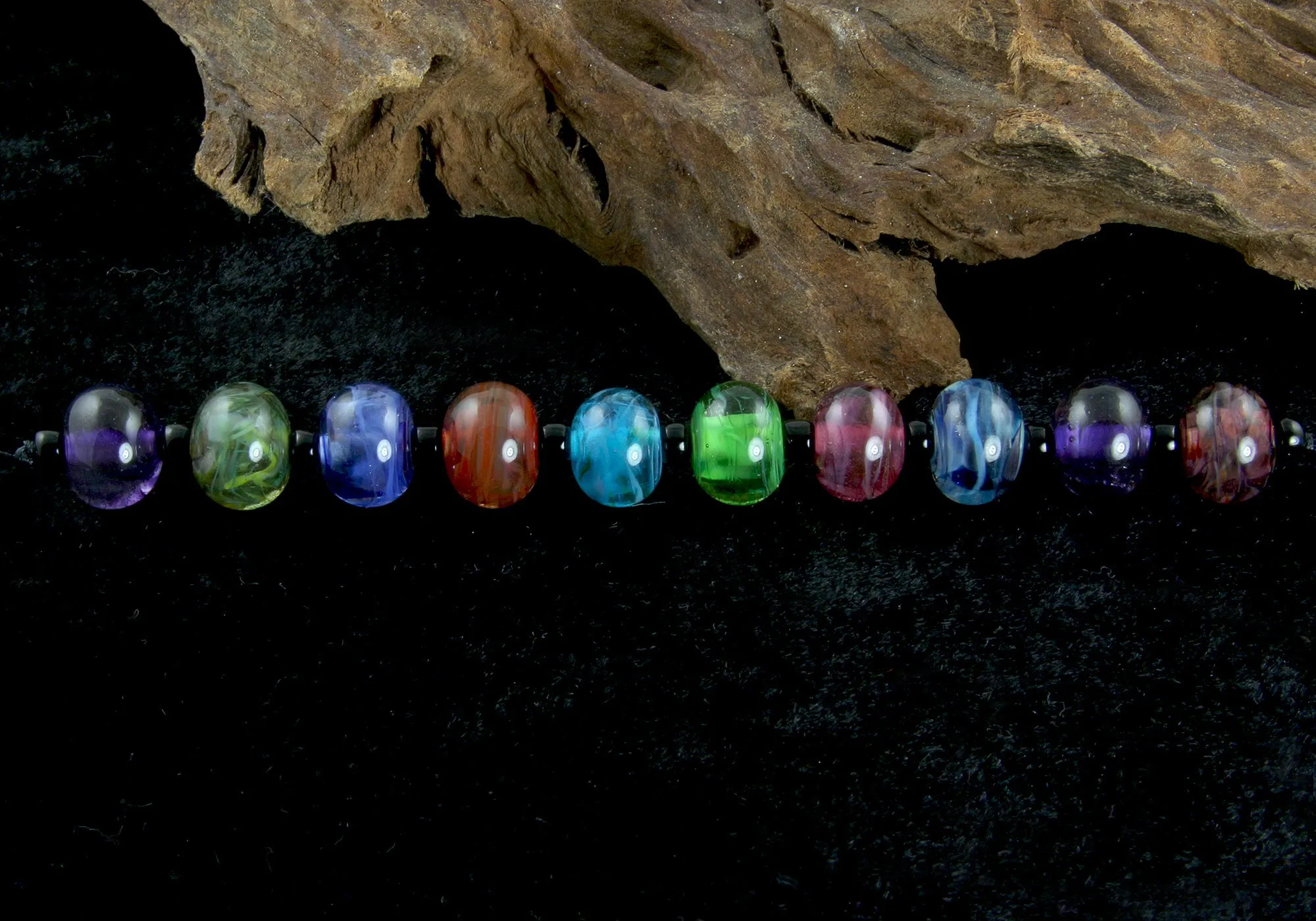 Colorful Swirls Lampwork Beads Set SRA