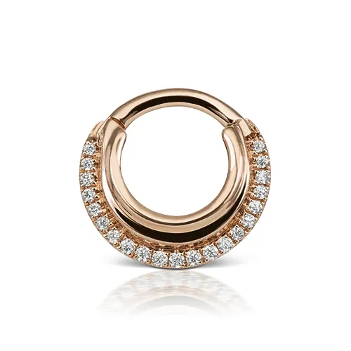 Cubic Zirconia Dhara Hoop Earring by Maria Tash in Rose Gold