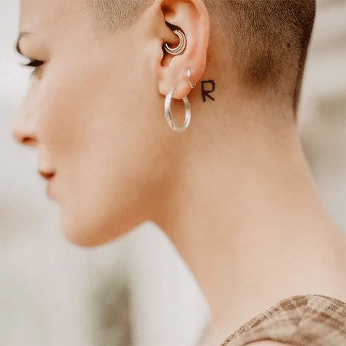 Cubic Zirconia Dhara Hoop Earring by Maria Tash in Rose Gold