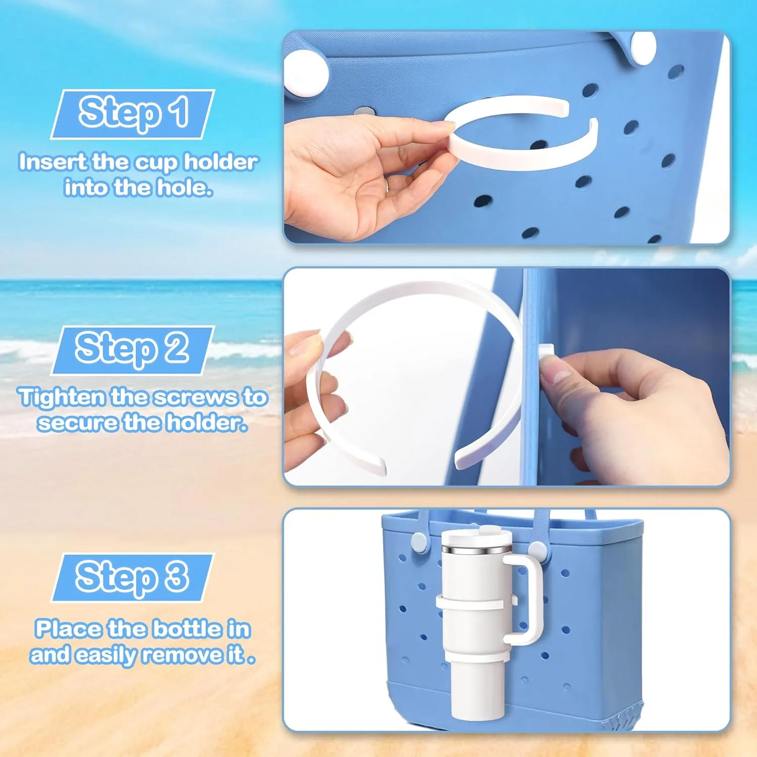 Cup Holder for Bogg Bag  Compatible with Stanley 30oz/40oz Tumblers, Adjustable Bogg Bag Accessories Insert, Drink Holder Compatible with Simply Southern & Simply Modern Tote Bags