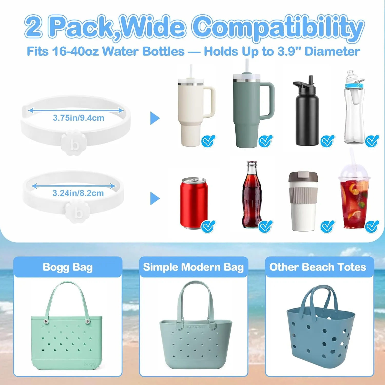 Cup Holder for Bogg Bag  Compatible with Stanley 30oz/40oz Tumblers, Adjustable Bogg Bag Accessories Insert, Drink Holder Compatible with Simply Southern & Simply Modern Tote Bags