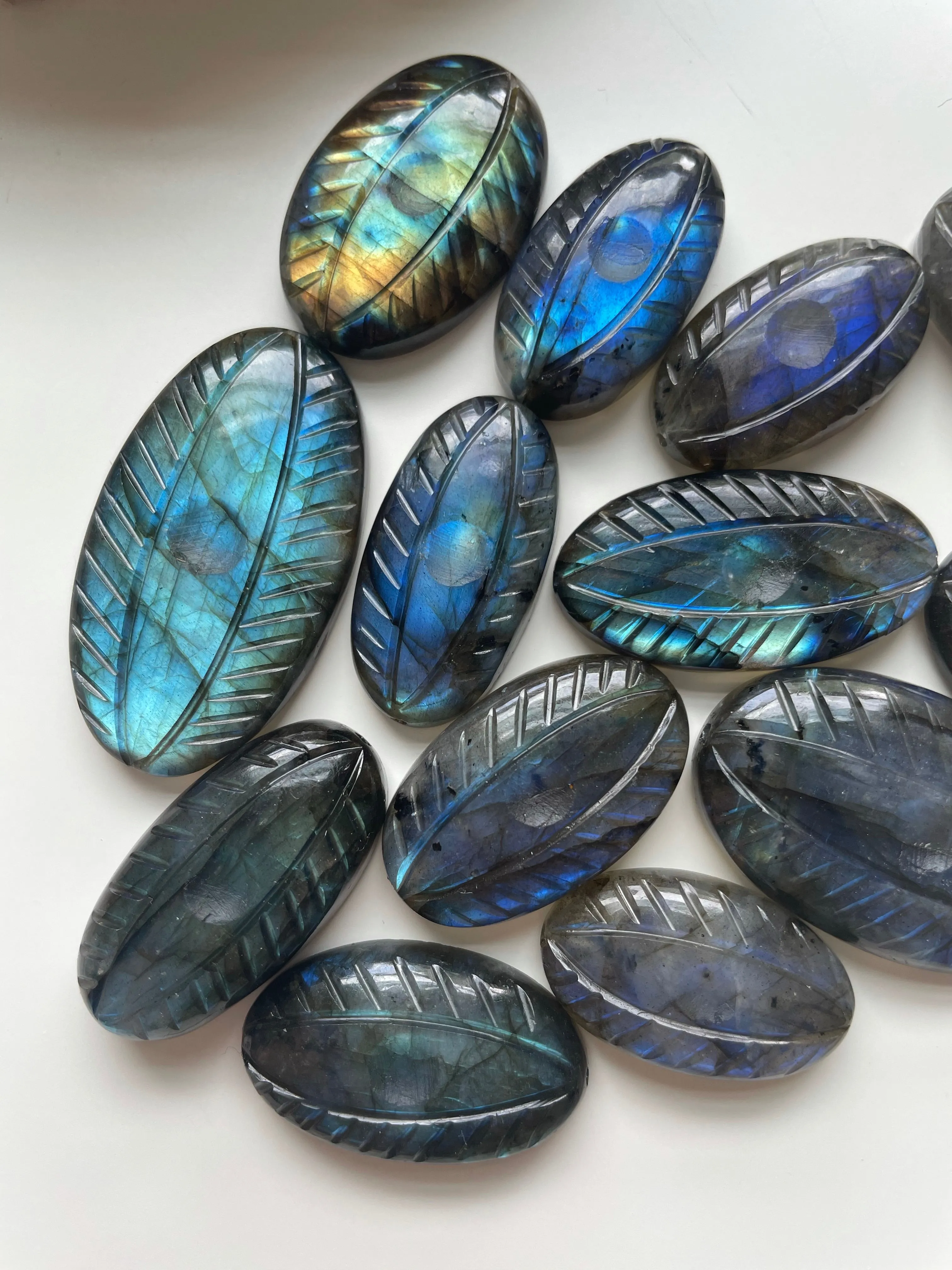 Evil Eye Protection Necklace - Labradorite Crystal Carved Healing Jewelry
