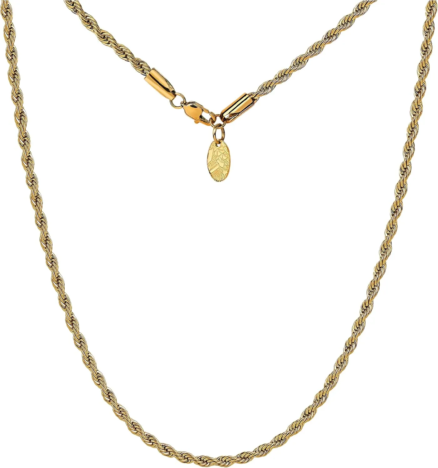 Forge & Foundry Men's 3mm Polished 316L Solid Stainless Steel Chain | Men??s Layering Necklace | ??Martel?? | Refined Hand-Crafted Jewelry, Designed by Jewelers, Forged for Men