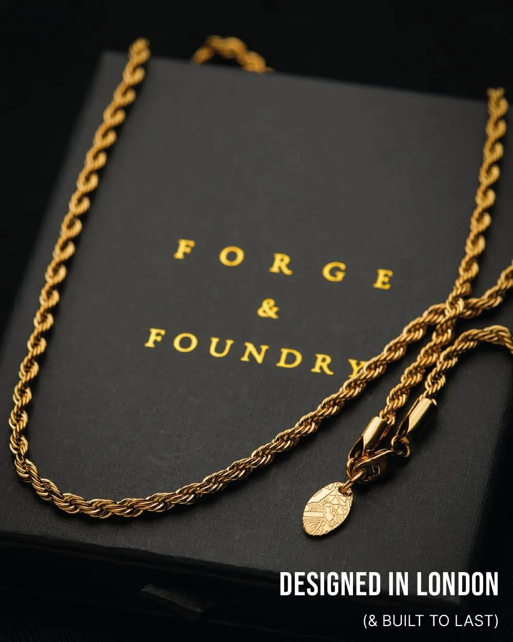 Forge & Foundry Men's 3mm Polished 316L Solid Stainless Steel Chain | Men??s Layering Necklace | ??Martel?? | Refined Hand-Crafted Jewelry, Designed by Jewelers, Forged for Men