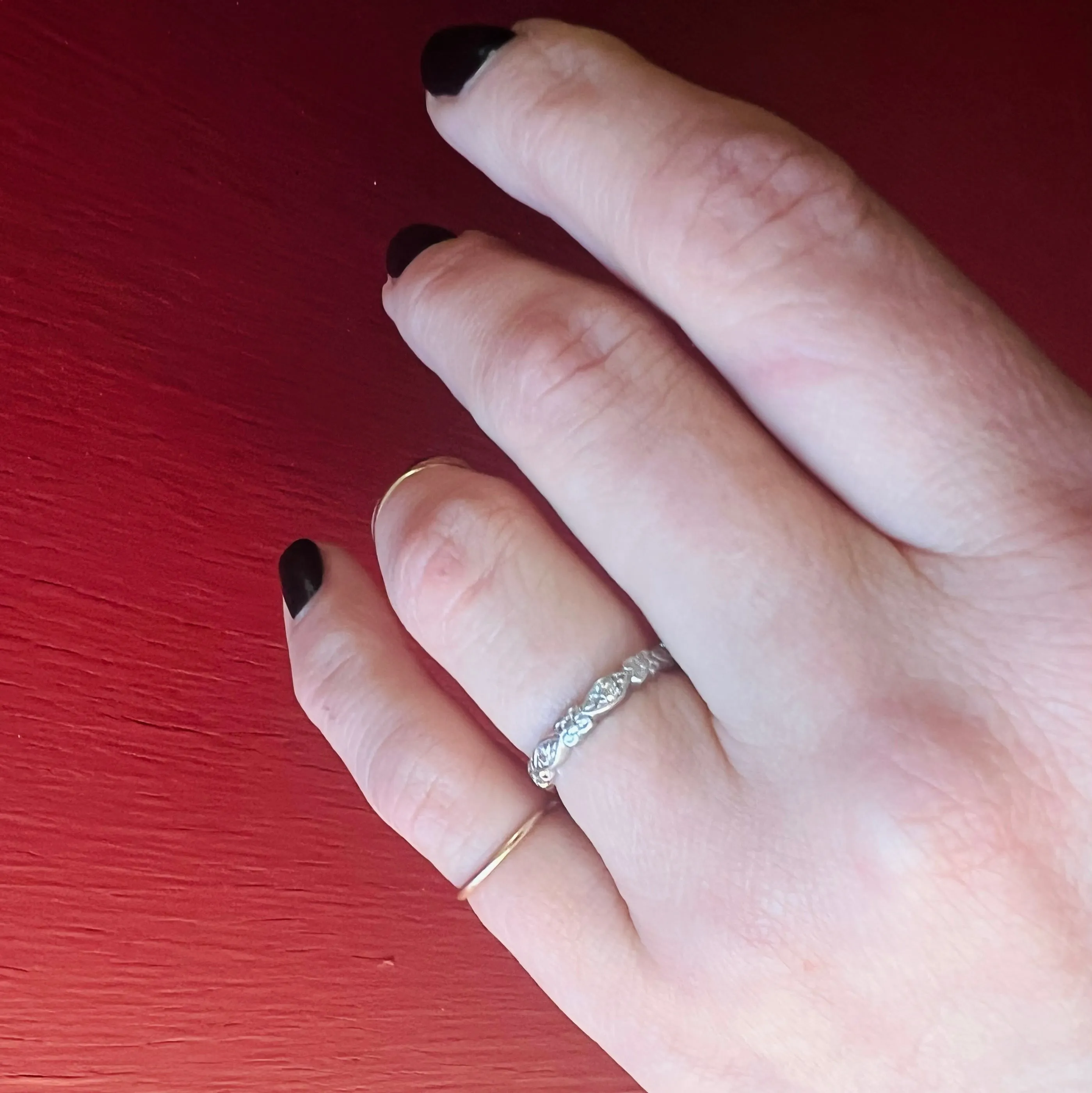 Forget-Me-Nots & Diamonds Platinum Eternity Band