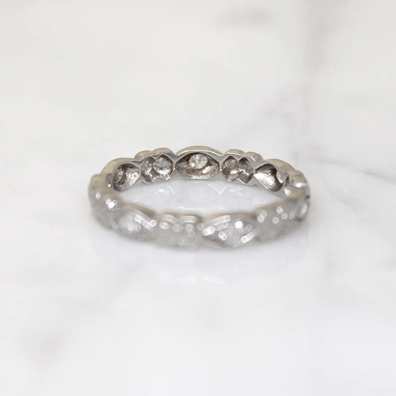 Forget-Me-Nots & Diamonds Platinum Eternity Band