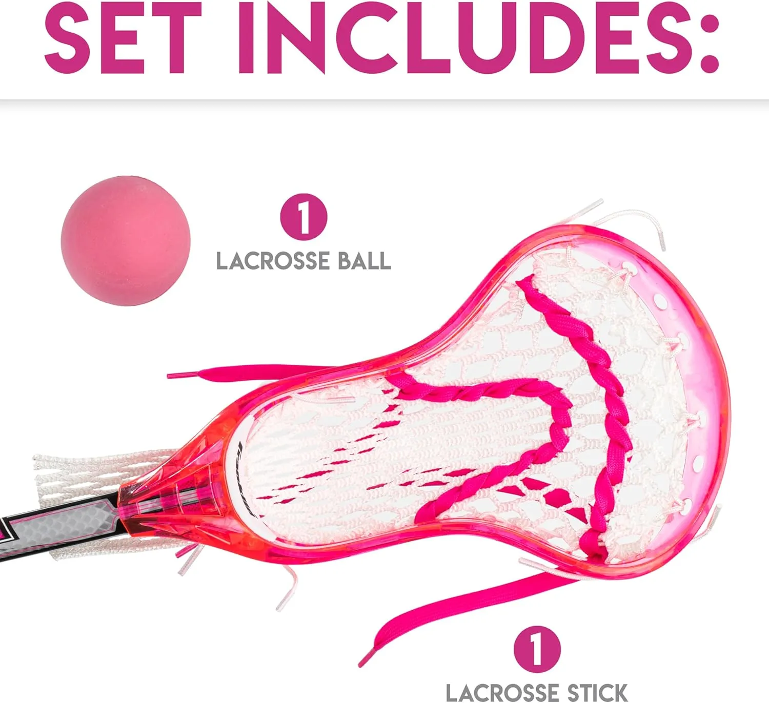 Franklin Sports Kids Mini Lacrosse Stick   Ball Set - Venom Youth Plastic Lacrosse Stick for Beginners - Perfect Set for Kids   Toddlers