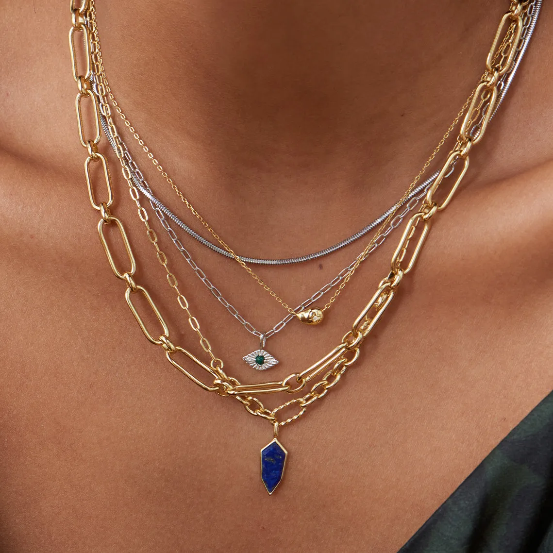 Gold Cable Connect Chunky Chain Necklace