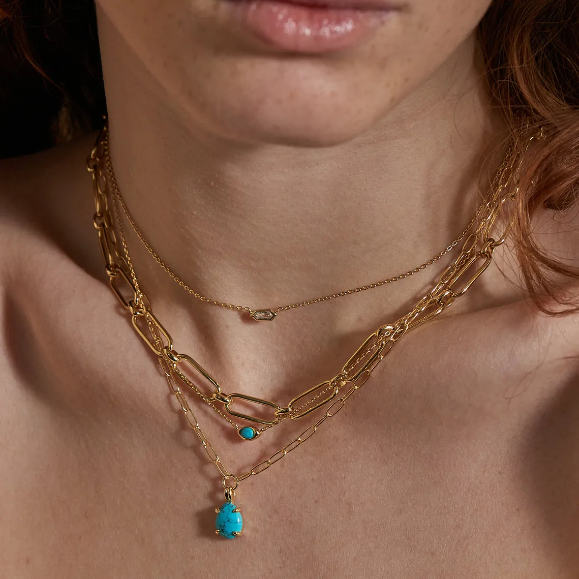 Gold Cable Connect Chunky Chain Necklace