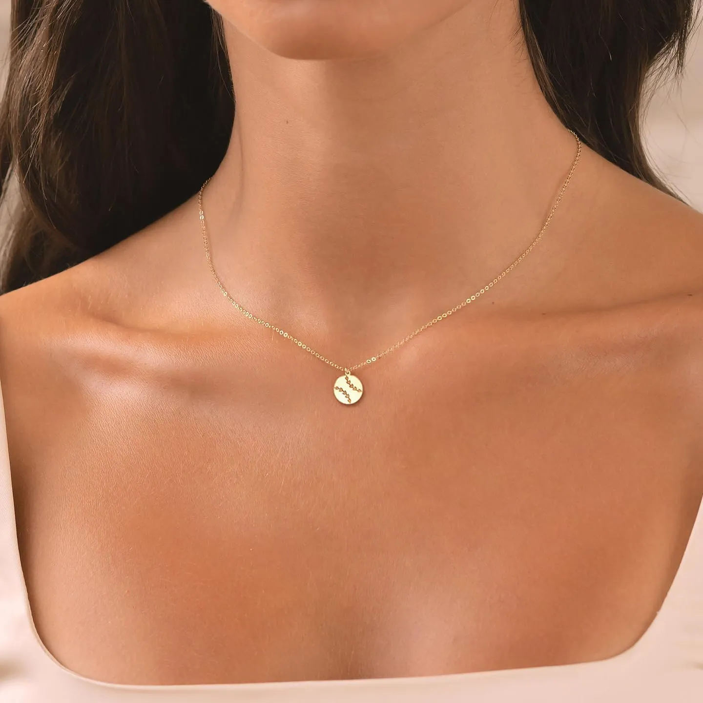 Gold Necklace: 14K Gold Plated Softball Volleyball Sun Sunflower Sun Star Italian Horn Interlocking Bee Butterfly Hummingbird Dainty Necklace for Women 16.5 2 ext