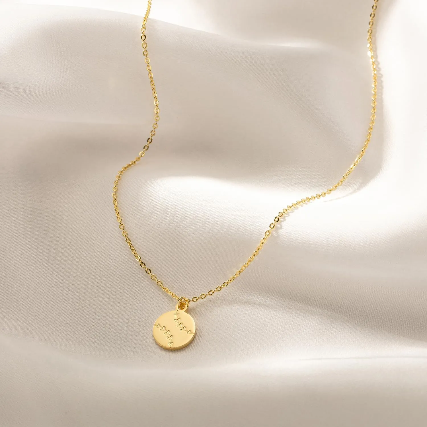 Gold Necklace: 14K Gold Plated Softball Volleyball Sun Sunflower Sun Star Italian Horn Interlocking Bee Butterfly Hummingbird Dainty Necklace for Women 16.5 2 ext