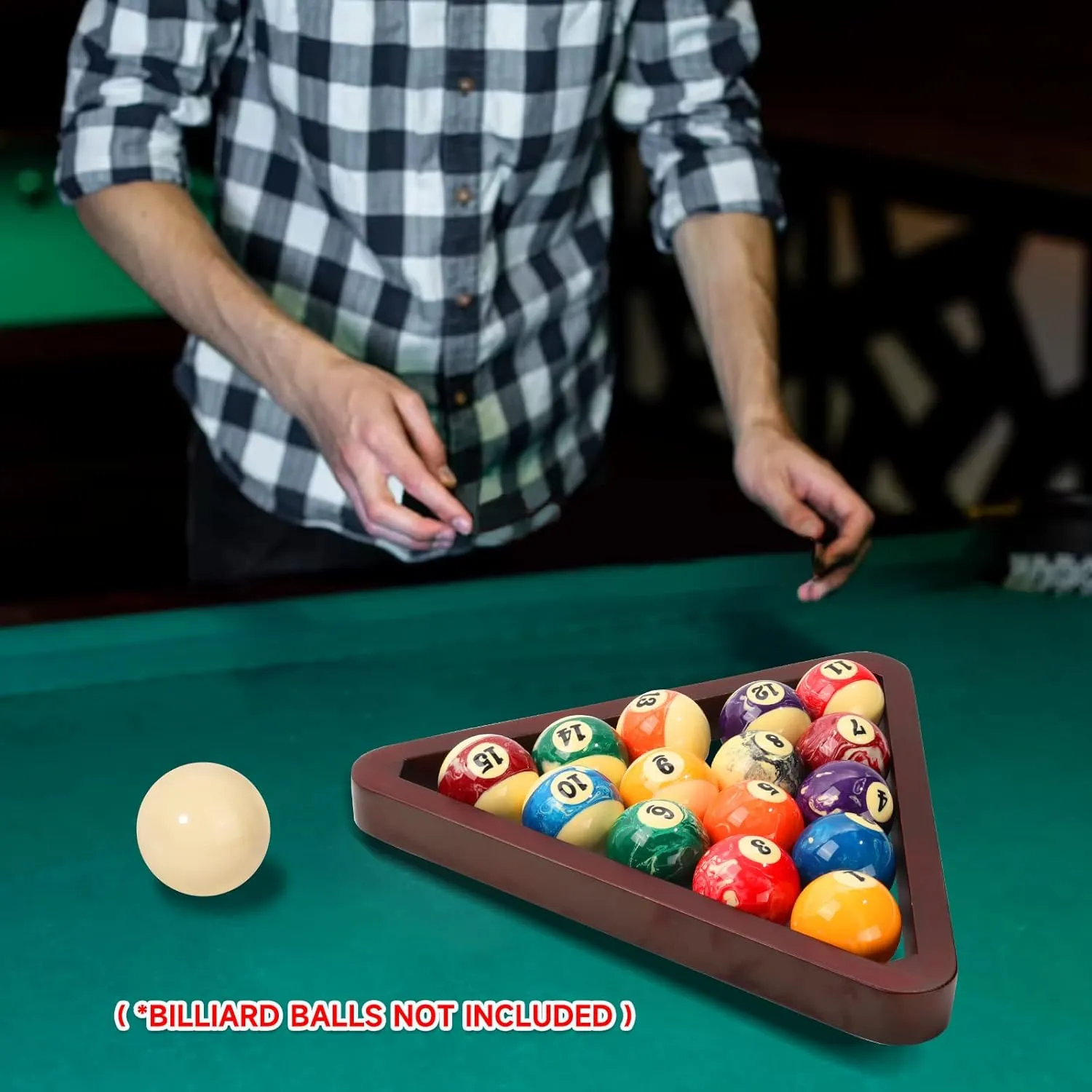 GSE Games & Sports Expert Deluxe Heavy Duty Solid Wood Billiard 8-Ball Triangle / 9-Ball Diamond Pool Ball Racks for 2-1/4" Pool Balls, Billiards Accessories