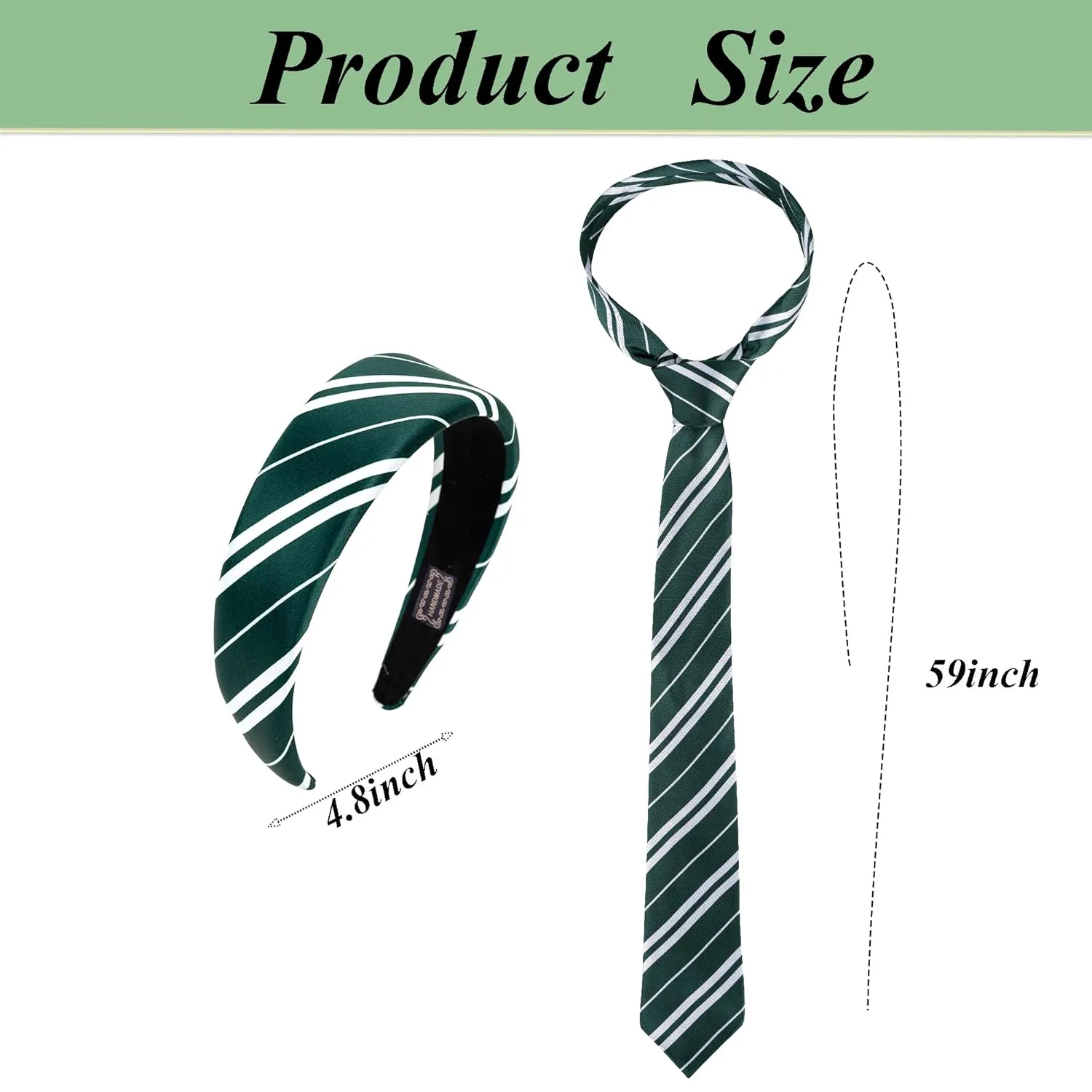 Halloween Costume Accessories Women Green Stripe Headband Tie Adult Magic Cosplay Party Hair Accessory
