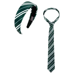 Halloween Costume Accessories Women Green Stripe Headband Tie Adult Magic Cosplay Party Hair Accessory