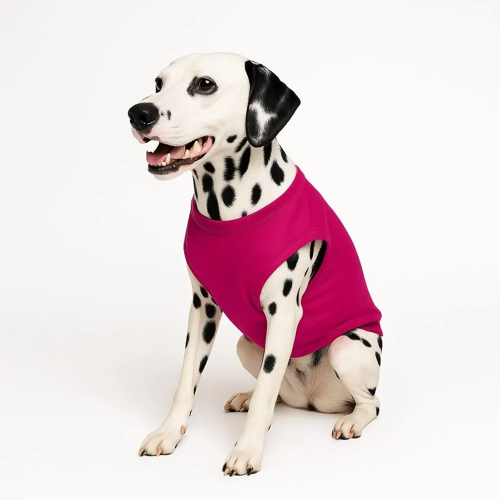 Happy Birthday Dad Dog Tee Shirt | Sleeveless | Pawty | Party Theme | Celebration Supplies | Photoshoot (Hot Pink, Medium 171)