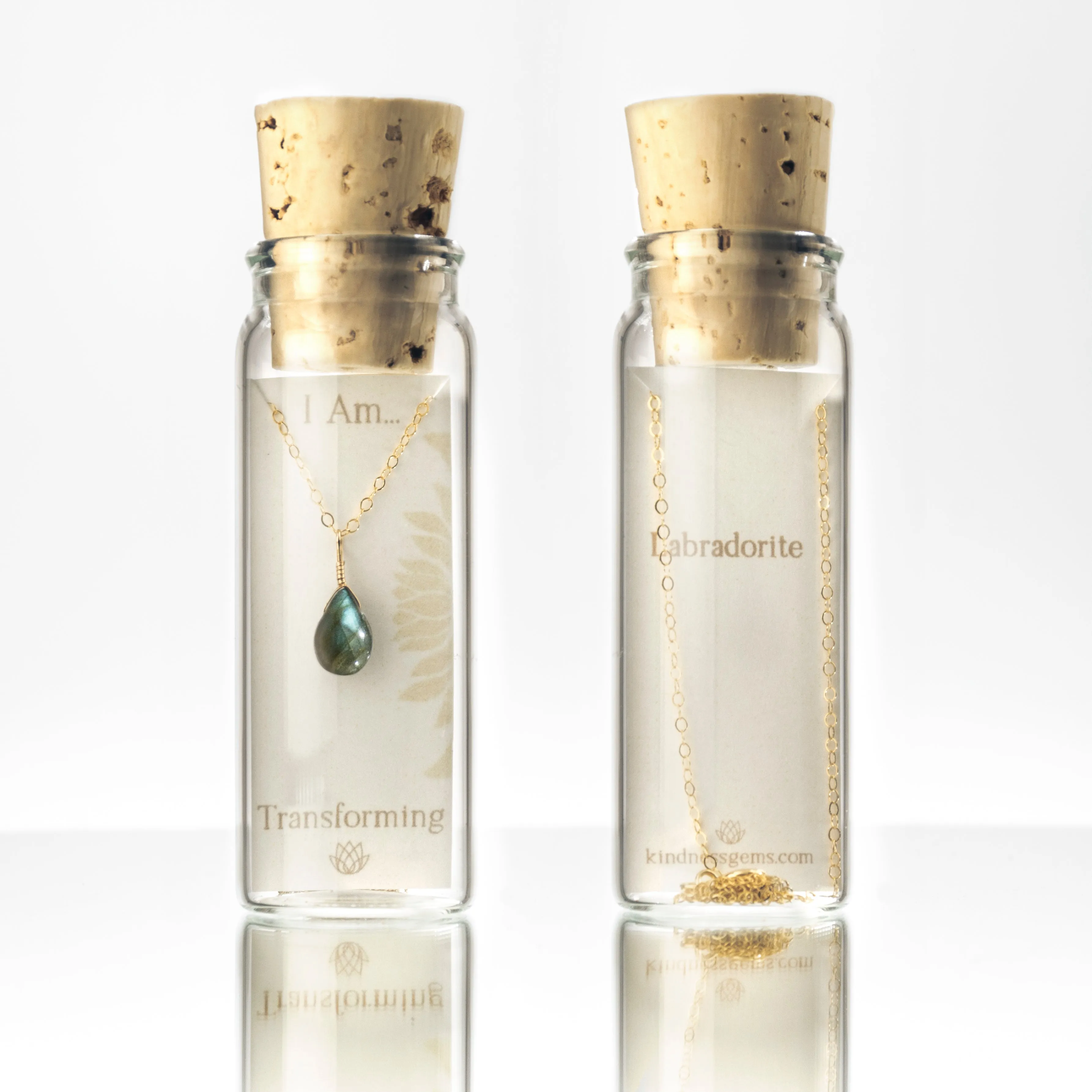 Intention Necklace Bottle -  Transforming Labradorite