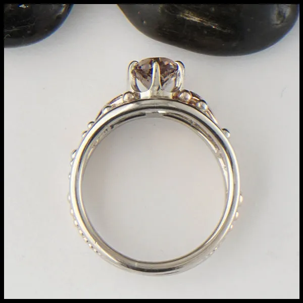Malaya Garnet Ring in White and Rose Gold