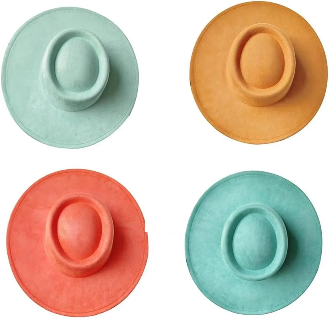 Men Classic Fedora-Hat Leather Fedorahat Men's Women's Concave Top Retro Wide Brimmed Wide Brimmed Panama Hat