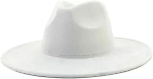 Men Classic Fedora-Hat Leather Fedorahat Men's Women's Concave Top Retro Wide Brimmed Wide Brimmed Panama Hat
