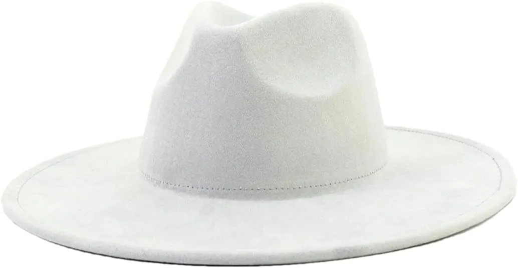 Men Classic Fedora-Hat Leather Fedorahat Men's Women's Concave Top Retro Wide Brimmed Wide Brimmed Panama Hat