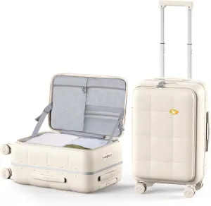 MGB 20 Inch Carry On Luggage with Wheels PC Hard Shell Suitcase Top Opening Aluminum Frame Travel Luggage Suitcases for Woman Men Gifts 22 X 14 X 9 Airline Approved with TSA Lock