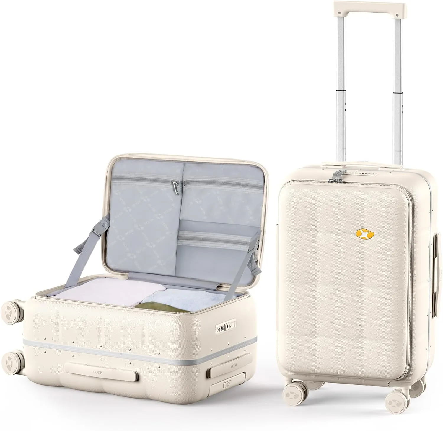 MGB 20 Inch Carry On Luggage with Wheels PC Hard Shell Suitcase Top Opening Aluminum Frame Travel Luggage Suitcases for Woman Men Gifts 22 X 14 X 9 Airline Approved with TSA Lock