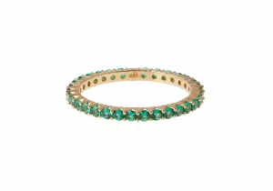Micropave Eternity Ring Green