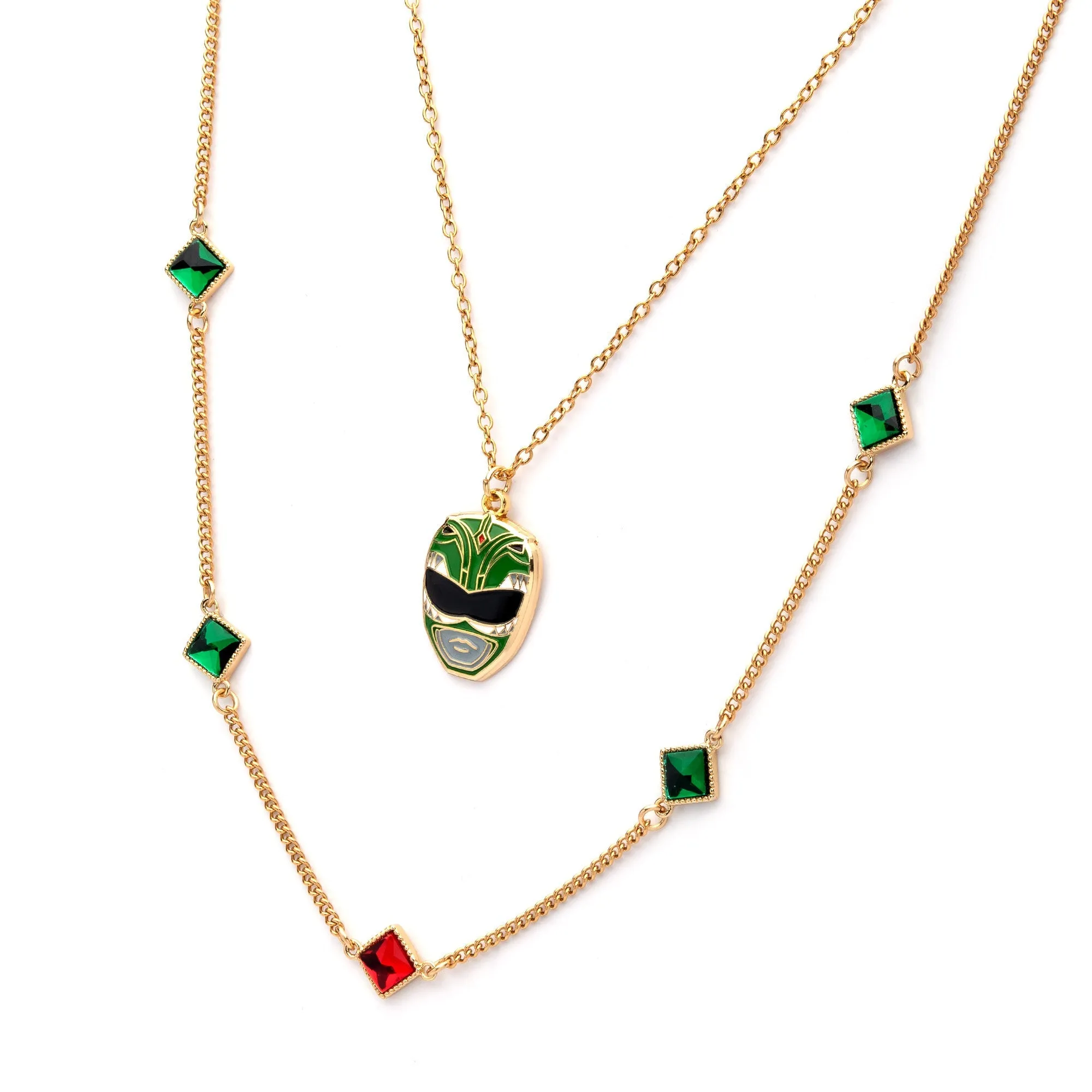 Mighty Morphin Power Rangers Green Gem Ranger Necklace Set