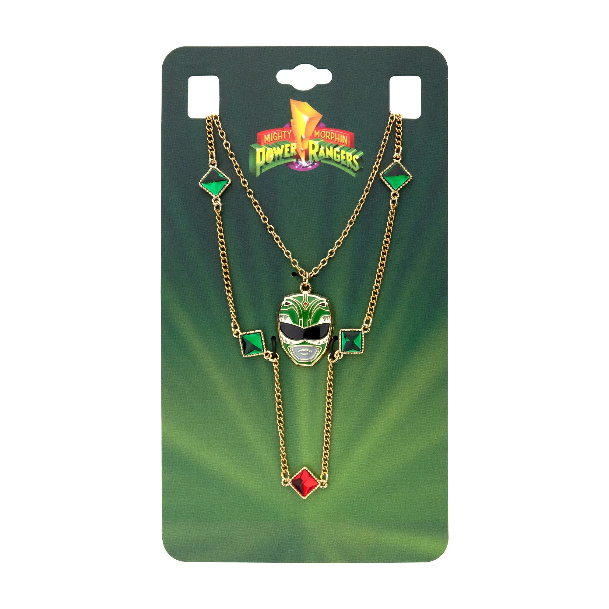 Mighty Morphin Power Rangers Green Gem Ranger Necklace Set