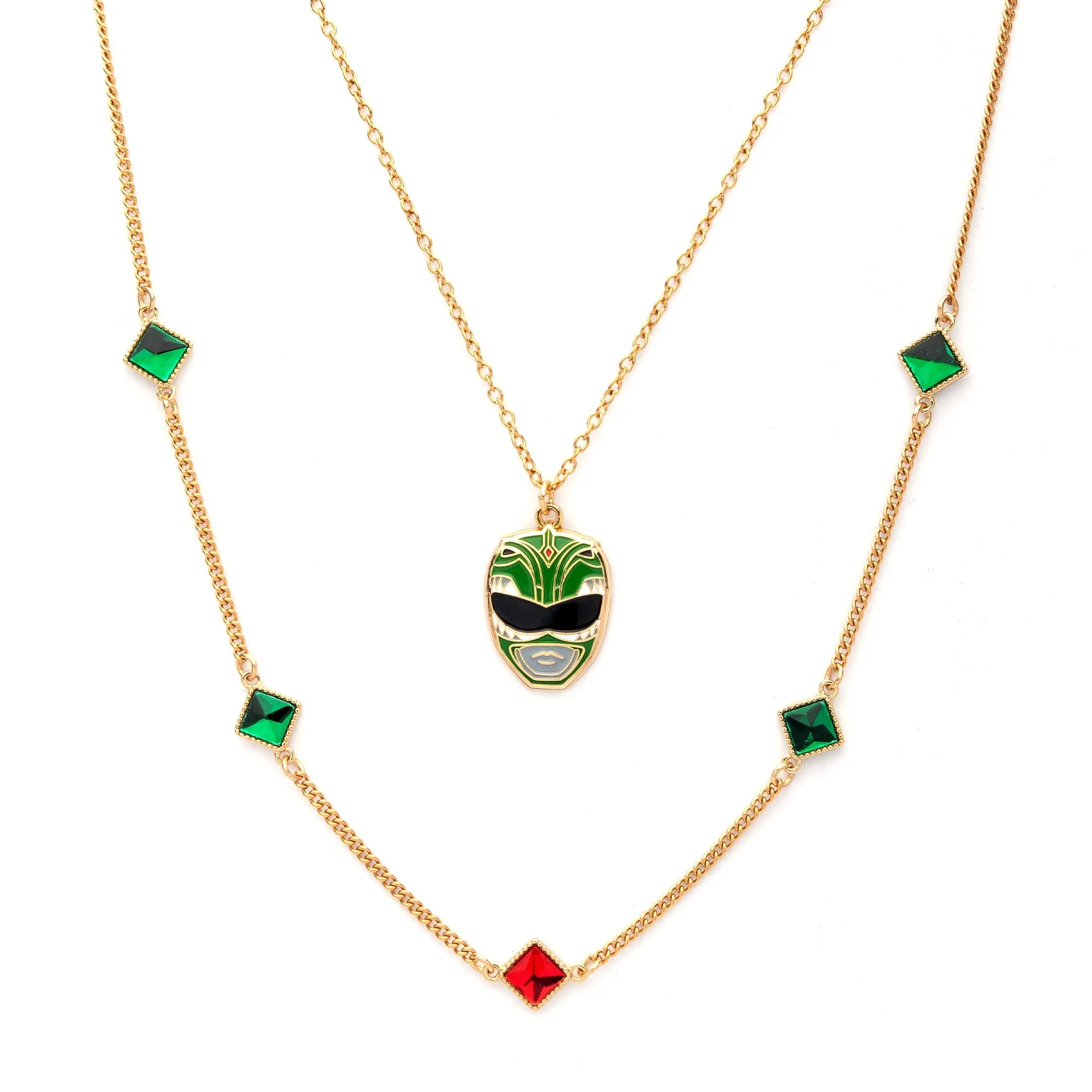 Mighty Morphin Power Rangers Green Gem Ranger Necklace Set
