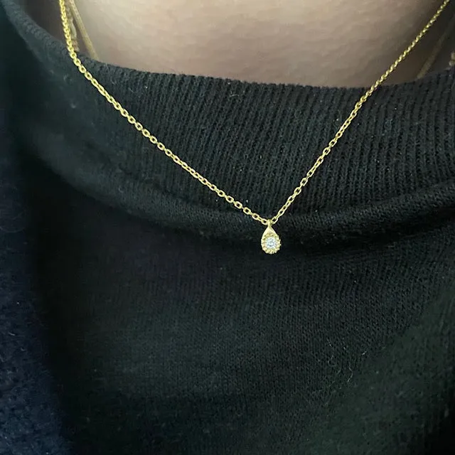 Milli Teardrop Diamond Necklace (ready to ship option)*